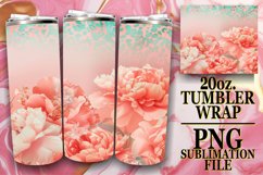 Glittery Floral Leopard Tumbler Graphic: Sublimation - 20oz Product Image 1