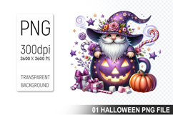 Halloween Coffee Cup Gnome, Halloween Clipart PNG File Product Image 1