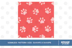 American 4th of July Cat Dog Paw Seamless Pattern PNG DTF Product Image 2