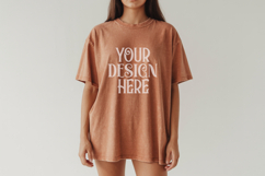 Comfort Colors 1717 Terracotta T-shirt Mockups, Real Model Product Image 1