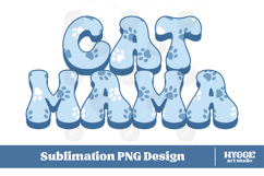 American Cat Mama 4th of July USA Paw DTF Sublimation PNG Product Image 1