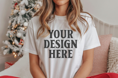 Christmas Bella Canvas 3001 White Shirt Mockup ,Trandy mocku Product Image 1