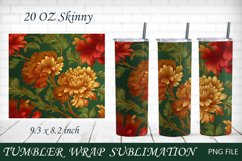 Floral tumbler sublimation, Tumbler wrap with peony flower Product Image 1