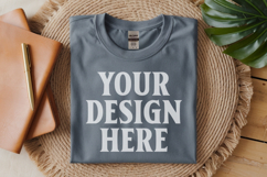 Sport Grey Gildan 5000 Flat Lay Tshirt Mockup, G5000 mockups Product Image 1