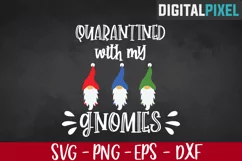 Quarantined With My Gnomies SVG PNG DXF Circut Cut, Product Image 1