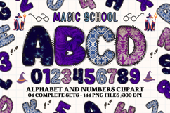 Wizard Magic School Alphabet Clipart, wizard letters doodle Product Image 1