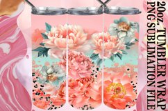 Dazzling Floral Leopard Tumbler Wrap: Sublimation - 20oz Product Image 1