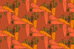 Botanical abstract seamless pattern with juicy carrots bg Product Image 1