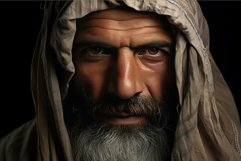 Intense gaze: portrait of a man in traditional headwear Product Image 1