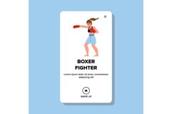 boxer fighter woman vector Product Image 1