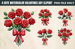 Cute Watercolor Valentines Day Clipart PNG Product Image 1