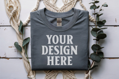 Sport Grey Gildan 5000 Flat Lay Tshirt Mockup, G5000 mockups Product Image 1