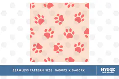 American 4th of July Cat Dog Paw Seamless Pattern PNG DTF Product Image 2