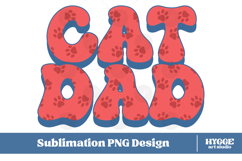 American Cat Dad 4th of July USA Paw DTF PNG Sublimation Product Image 1