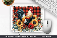 Rooster Mouse Pad Sublimation, Animals Mouse Pad PNG Product Image 1