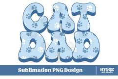 American Cat Dad 4th of July USA Paw DTF PNG Sublimation Product Image 1