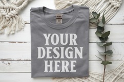 Sport Grey Gildan 5000 Flat Lay Tshirt Mockup, G5000 mockups Product Image 1