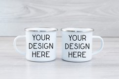 Mug Mockup Blank White Enamel Coffee Cup Camp Product Image 1