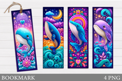 Whale Bookmark Design. Cute Whale Bookmark Sublimation Product Image 1