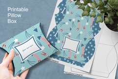Printable Light Blue Pillow Box for Small Labor's Day Favors Product Image 1