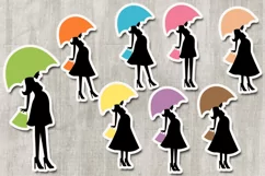 Spring baby shower, silhouette pregnant woman umbrella Product Image 2
