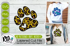 Dog Paw Cheetah Print - A Cricut Layered Cut File SVG Product Image 1
