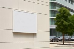 Closeup Commercial Building Fascia Signboard Mockup Product Image 1