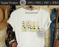 Wildflower Floral Botanical Hand Drawn SVG PNG JPG DXF Product Image 3