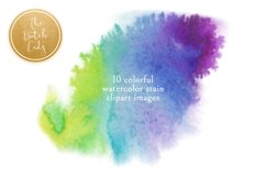 Wet Waterpaint Stain Clipart Set Product Image 3
