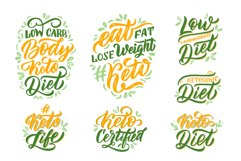 Keto life. Set of lettering phrases Product Image 4