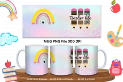 11oz &amp; 15oz Mug School Design Teacher Life Rainbow Pencil_27 Product Image 1