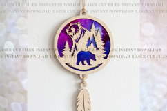Bear Suncatcher Ornament svg Laser cut template Product Image 1