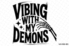 Vibing with my Demons Svg | Halloween Svg | Svg Cut Files Product Image 1