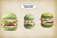 Matcha Burger Clipart Bundle 4 PNG Product Image 2