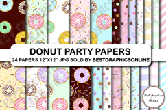 24 Donut sprinkles digital papers, Doughnut digital papers Product Image 1