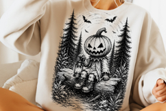 Halloween Scarecrow PNG, Vintage Halloween Ghost Witch PNG Product Image 6