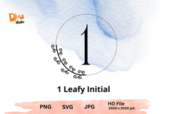 Leafy Initial Monogram - Nature Inspired Letters Product Image 1