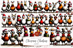 Christmas Chickens Clipart Product Image 1