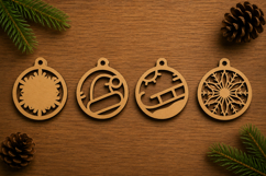 Winter Christmas Ornament Laser Cut Files Bundle Product Image 1
