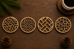 Abstract Geometric Coaster Laser Cut Files Bundle Product Image 1