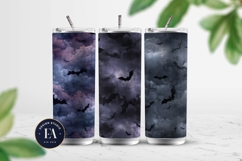 Bats Night Sky Pattern, Dark Gothic Bat Seamless Paper Product Image 2