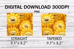 3D Inflated Sunflowers 20 oz Skinny Tumbler Sublimation Product Image 2