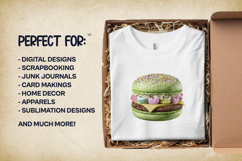 Matcha Burger Clipart Bundle 4 PNG Product Image 3