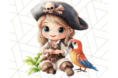 Cartoon Pirate Kids and Animals PNG Clipart for Fun Designs Product Image 4