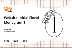 Website Initial Floral Monogram Product Image 1