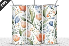 Flowers Tumbler Wrap | Sublimation Design | Tumbler PNG Product Image 1