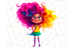 Cute Girl Clipart PNG, Playful Character Illustration Product Image 4