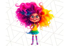 Cute Girl Clipart PNG, Playful Character Illustration Product Image 4