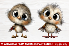 Whimsical Farm Animal Clipart | Cute Farm Animals PNG Set Product Image 1