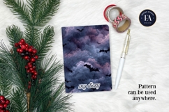 Bats Night Sky Pattern, Dark Gothic Bat Seamless Paper Product Image 4